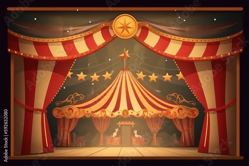 red stage curtains photo