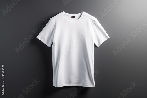 plain royal white t shirt on gray background