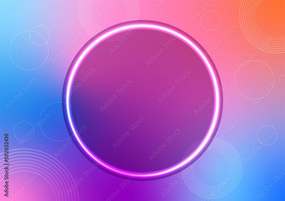 Abstract neon circle light line lens center gradient vivid vector background Abstract neon circle light line lens center gradient vivid vector background