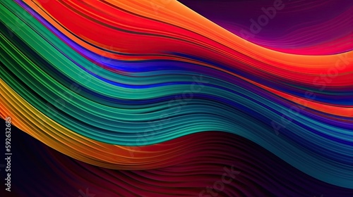 Wavy lines with vibrant colors and a hypnotic feel created with generative AI technology