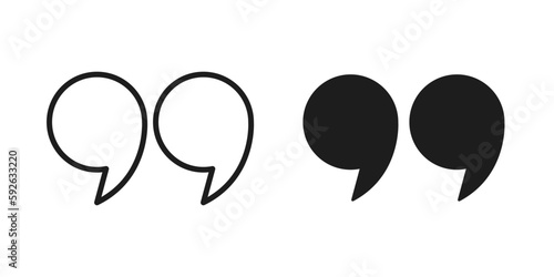 Quote mark, dialog element icon