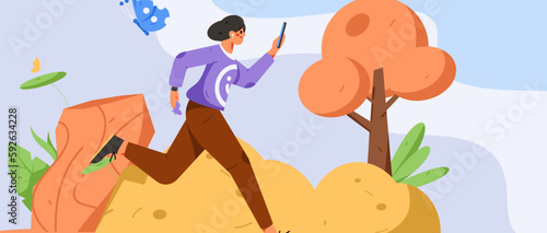 Vector internet operation hand-drawn illustration of people exercising and running healthy  © Lyn Lee