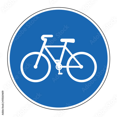 bicycle parking sign blue round background