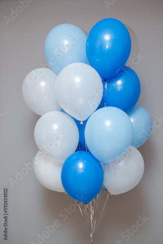 blue and white balloons