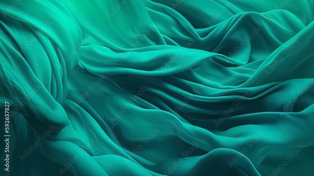 Fototapeta premium Green turquoise teal blue abstract texture background. Color gradient. Colorful matte background with space for design. Toned canvas fabric. Web banner. Wide. Long. Panoramic