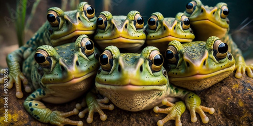 A Group Of Frog Taking Selfie Hyper Realistic Realism Style Generative Ai Digital Illustration Part 140423