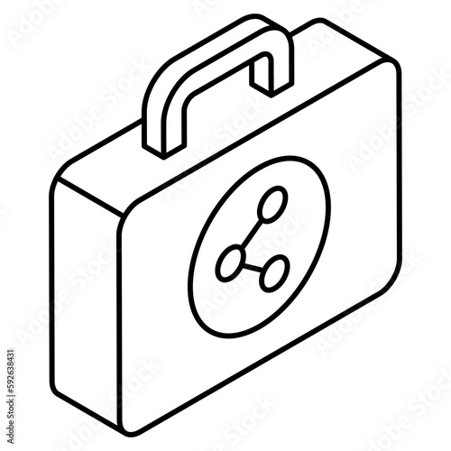 Trendy design icon of share bag