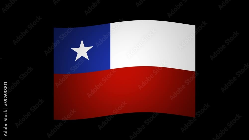 Chile Waving Flag Looping Transparent Animation Chile Waving Flag Looping Transparent Animation