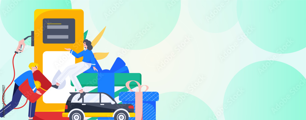 Vector internet operation hand-drawn illustration of people getting discounts for refueling the car
Vector internet operation hand-drawn illustration of people getting discounts for refueling the car