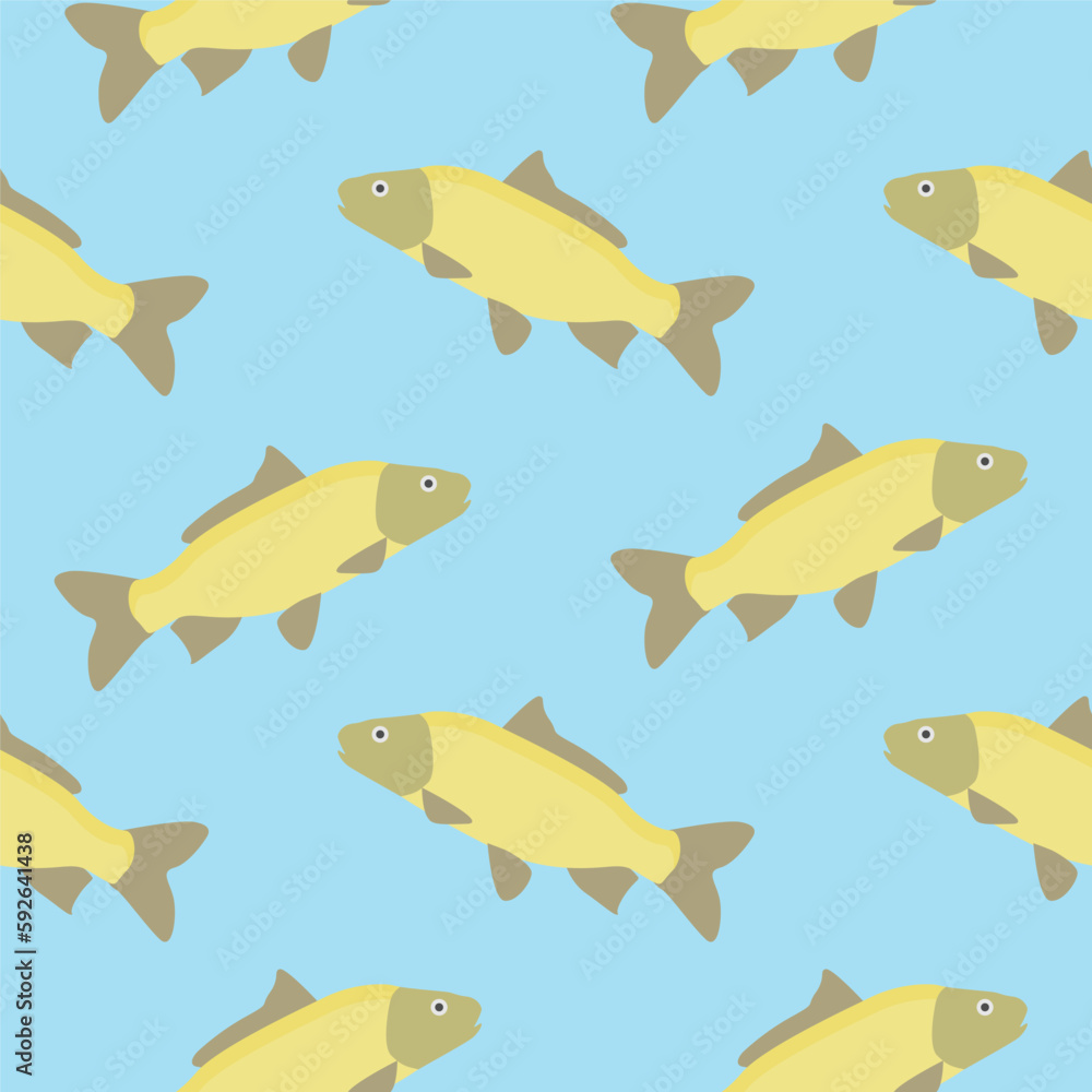 carp seamless pattern. gold fish seamless pattern vector illustration carp seamless pattern. gold fish seamless pattern vector illustration