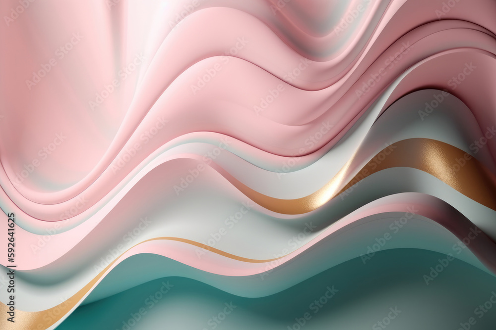 Abstract background with wavy lines in pink and blue pastel colors Generative AI Abstract background with wavy lines in pink and blue pastel colors Generative AI