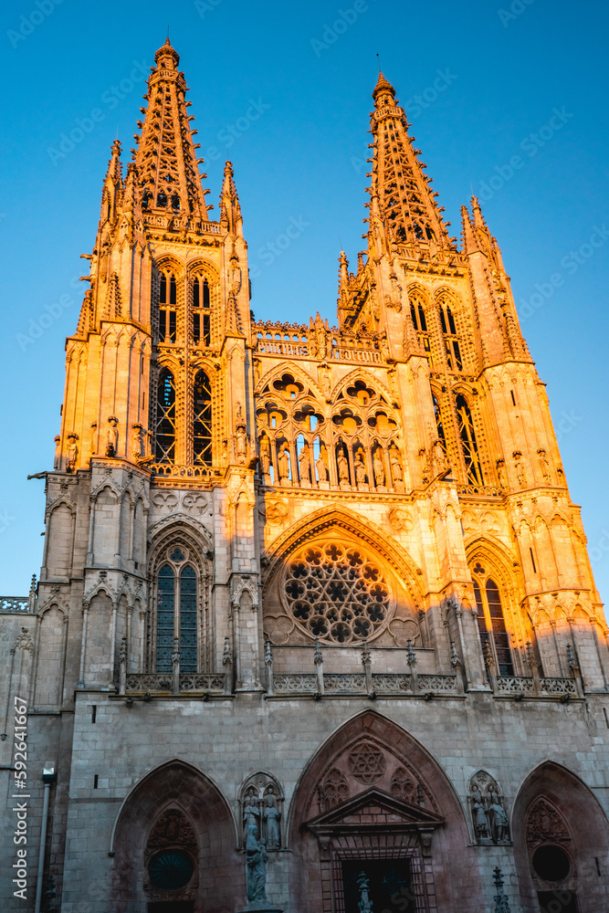Sunset at the Cathedral of Burgos, Spain. Sunset at the Cathedral of Burgos, Spain.