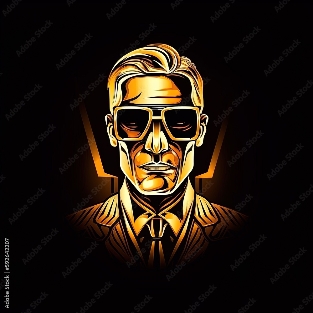Digital art of a man face, generative ai Digital art of a man face, generative ai