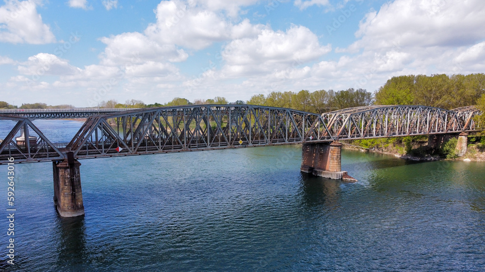 custom made wallpaper toronto digitalAerial view of metal railway bridge