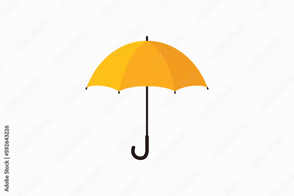 Umbrella icon. yellow umbrella illustration isolated on white background