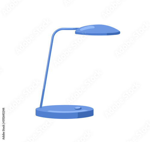 Electric table, desk lamp. Office desktop light equipment in modern trendy style. Luminaire for work, reading. Flat vector illustration isolated on white background