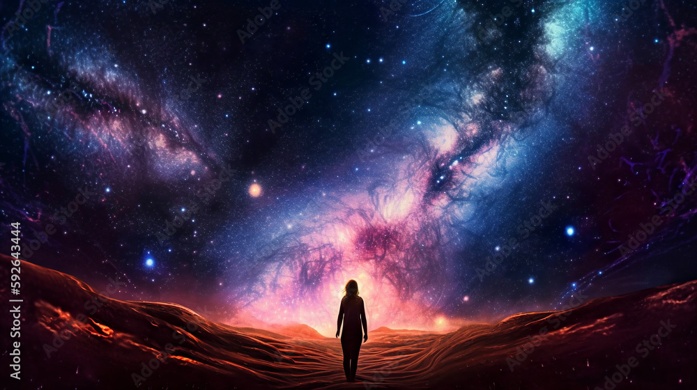 Abstract Unique Young Woman Standing In the Middle Of A Galaxy Crack Abstract Unique Young Woman Standing In the Middle Of A Galaxy Crack