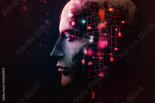 Dark Side of Human Personal Data Processing Modern Textured Illustration Concept