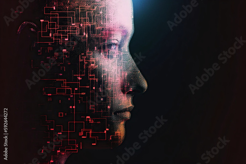 Dark Side of Human Personal Data Processing Modern Textured Illustration Concept