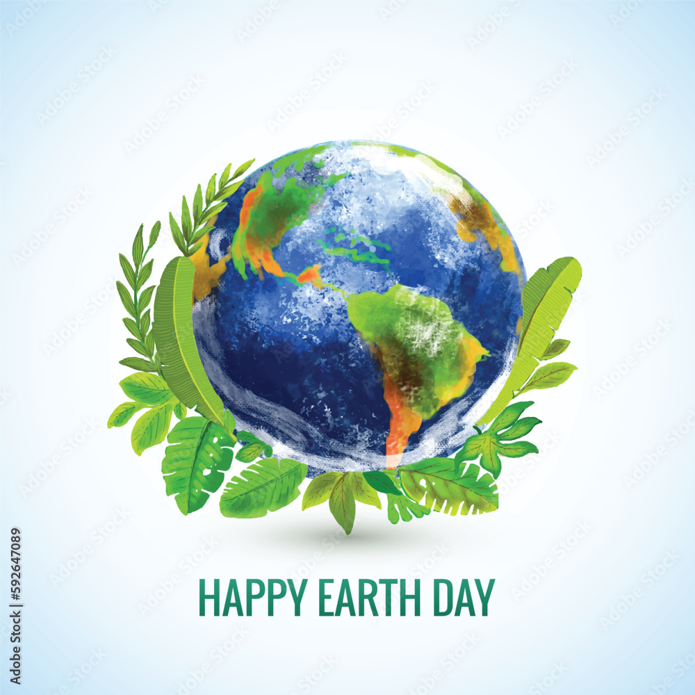 Happy earth day for environment safety celebration design