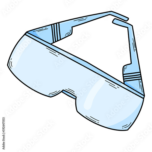 Doodle science sticker on transparency background