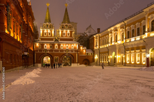 Resurrection gate on Red Square in Moscow
