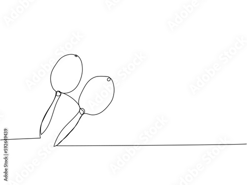 Maracas one line art. Continuous line drawing of musical, traditional, rhythm, pair, wood, melody, drum, latino, shake, maraca, mexican, music, latin, percussion, salsa.