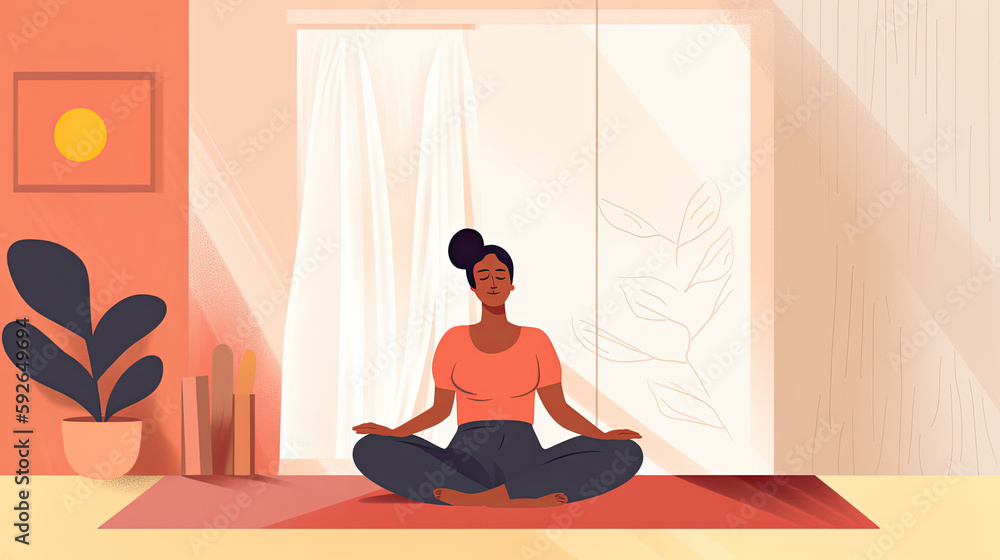 People practicing self care and mindfulness and meditation People practicing self care and mindfulness and meditation