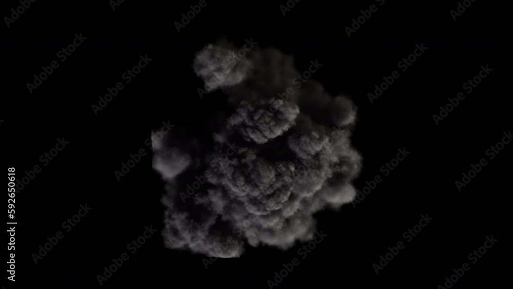 Huge Realistic Explosion with Dark Smoke on a Transparant Background. Top view with the entire explosion in the frame, variation 01. Huge Realistic Explosion with Dark Smoke on a Transparant Background. Top view with the entire explosion in the frame, variation 01.