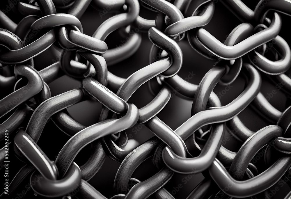 Seamless pattern with chains. Seamless black and white chain pattern. Generative AI Seamless pattern with chains. Seamless black and white chain pattern. Generative AI