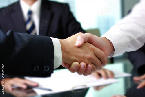 business people shaking hands, conclusion of a contract, generative ai