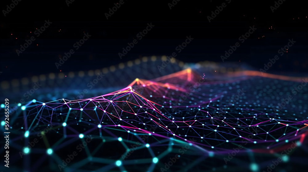 Cyber big data flow. Blockchain data fields. Network line connect stream. Concept of AI technology, digital communication, science research, 3D illustration neural cells Cyber big data flow. Blockchain data fields. Network line connect stream. Concept of AI technology, digital communication, science research, 3D illustration neural cells