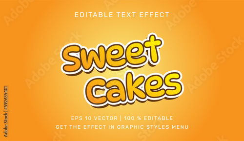 Sweet cakes 3d editable text effect template