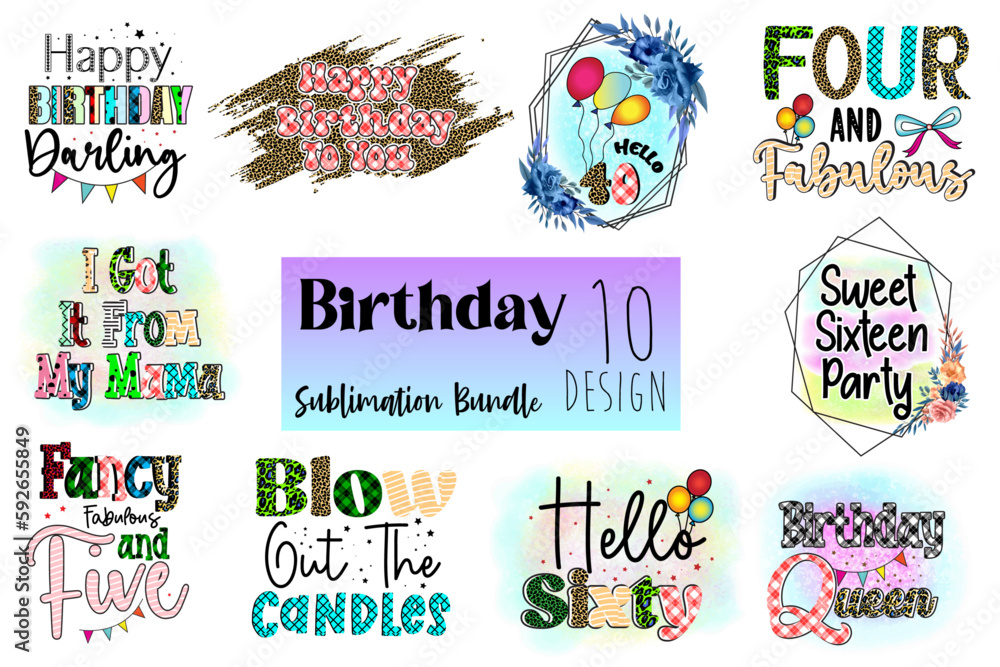 Fototapeta premium Birthday Svg Design Bundle