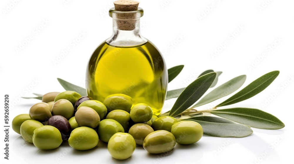 Olive Oil, Generative AI, Illustration Olive Oil, Generative AI, Illustration