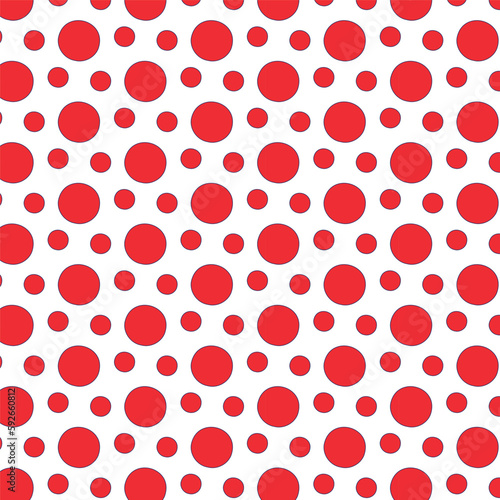 red dots, red background