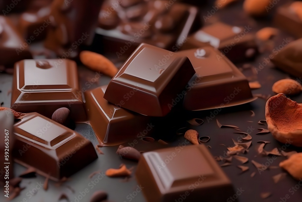 Chocolate Bar Pieces Sweets Bakery Cacao Cocoa Candy Confection Confiture Dessert Snack Sweetie Fondant Comfit Generative Ai Chocolate Bar Pieces Sweets Bakery Cacao Cocoa Candy Confection Confiture Dessert Snack Sweetie Fondant Comfit Generative Ai