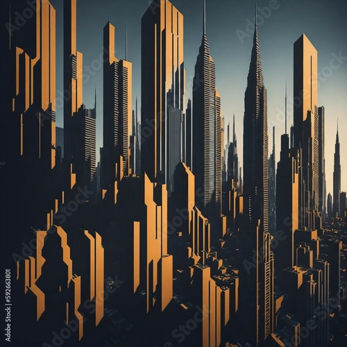 abstract city background, Generative Ai