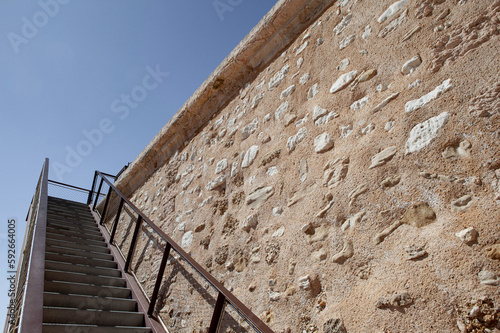 Renovated exterior wall and staircase in Marseille in France