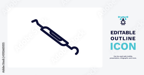 dental probe icon. Thin line dental probe icon from dental health collection. Editable dental probe symbol can be used web and mobile