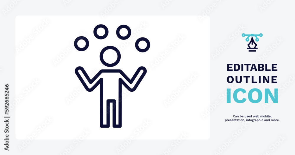 juggling ball icon. Thin line juggling ball icon from people and relation collection. Outline vector. Editable juggling ball symbol can be used web and mobile juggling ball icon. Thin line juggling ball icon from people and relation collection. Outline vector. Editable juggling ball symbol can be used web and mobile