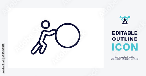 effort icon. Thin line effort icon from people and relation collection. Outline vector. Editable effort symbol can be used web and mobile