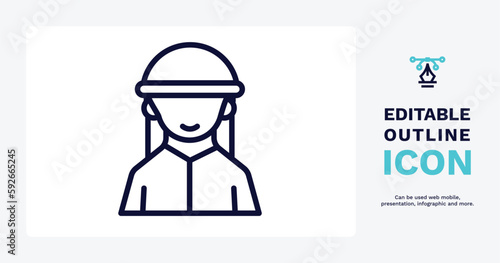 bedouin icon. Thin line bedouin icon from people and relation collection. Outline vector. Editable bedouin symbol can be used web and mobile