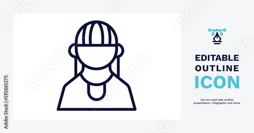 amazonian icon. Thin line amazonian icon from people and relation collection. Outline vector. Editable amazonian symbol can be used web and mobile