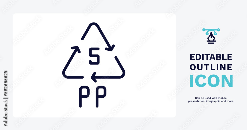 5 pp icon. Thin line 5 pp icon from user interface collection. Outline
