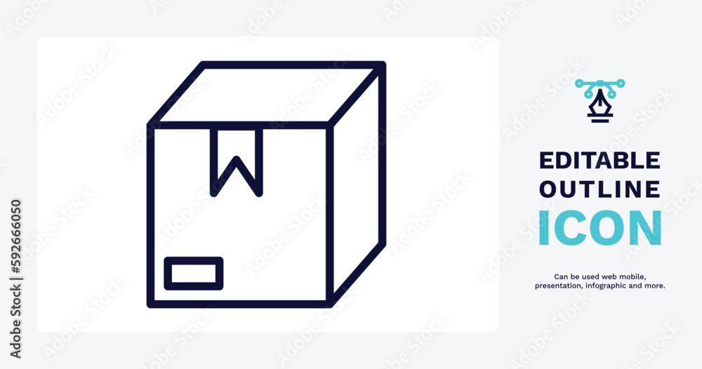 package icon. Thin line package icon from delivery and logistics collection. Outline vector isolated on white background. Editable package symbol can be used web and mobile package icon. Thin line package icon from delivery and logistics collection. Outline vector isolated on white background. Editable package symbol can be used web and mobile