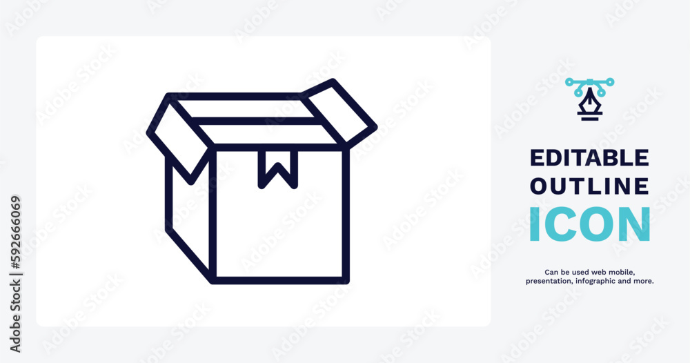 delivery box icon. Thin line delivery box icon from delivery and logistics collection. Outline vector isolated on white background. Editable delivery box symbol can be used web and mobile delivery box icon. Thin line delivery box icon from delivery and logistics collection. Outline vector isolated on white background. Editable delivery box symbol can be used web and mobile