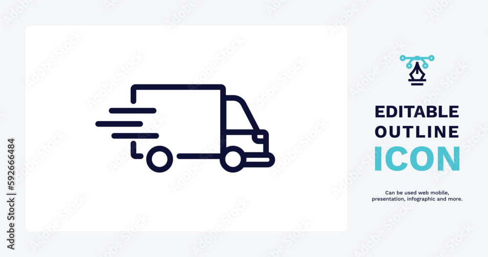 express delivery icon. Thin line express delivery icon from delivery and logistics collection. Outline vector isolated on white background. Editable express delivery symbol can be used web and mobile express delivery icon. Thin line express delivery icon from delivery and logistics collection. Outline vector isolated on white background. Editable express delivery symbol can be used web and mobile