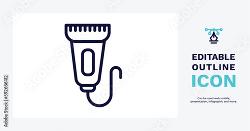 trimmer icon. Thin line trimmer icon from electronic device and stuff collection. Outline vector isolated on white background. Editable trimmer symbol can be used web and mobile