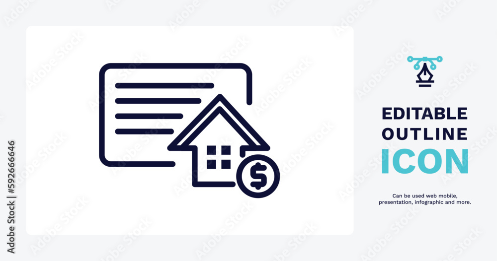 deposit icon. Thin line deposit icon from real estate industry collection. Outline vector isolated on white background. Editable deposit symbol can be used web and mobile deposit icon. Thin line deposit icon from real estate industry collection. Outline vector isolated on white background. Editable deposit symbol can be used web and mobile